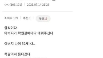 학원 데려다 주시는 52살 아빠차가 K3라 창피하다는 급식.jpg