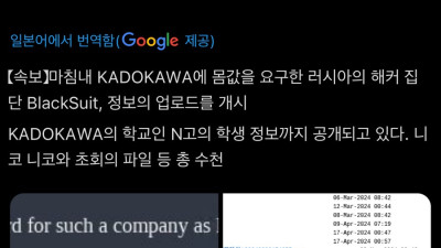 카도카와(니코동) 해킹사태 근황