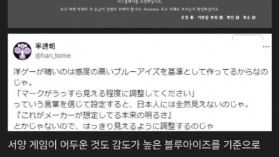 동양인은 게임할 때 밝기를 올려야 하는 이유